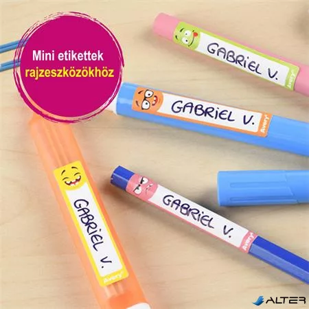 Etikett, tollcímke, 50x10 mm, kézzel írható, AVERY ZWECKFORM, vicces-színes, 30 etikett/csomag
