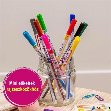 Etikett, tollcímke, 50x10 mm, kézzel írható, AVERY ZWECKFORM, vicces-színes, 30 etikett/csomag