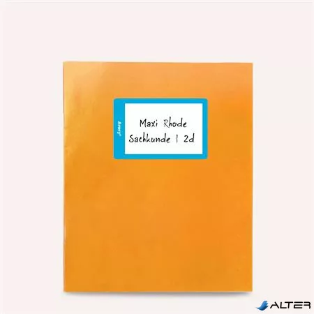Füzetcímke, 68x46 mm, kézzel írható, AVERY ZWECKFORM, színes, 8 címke/csomag