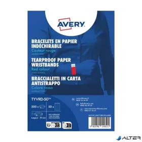   Karszalag, szakadásbiztos, 265x19 mm, AVERY ZWECKFORM "Tyvek", piros