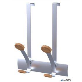   Ruhafogas, ajtóra helyezhető, fém, 2db akasztóval, ALBA, ezüst