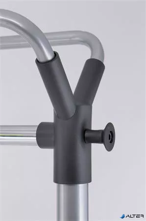 Ruhaállvány, mobil, 3db vállfával, ALBA, szürke