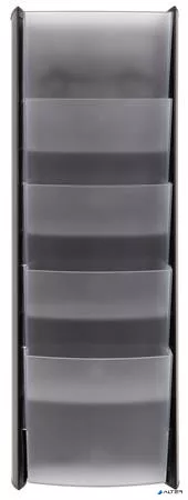 Katalógustartó, fali, A5, 5 rekeszes, ALBA, ezüst