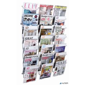 Katalógustartó, fali, A4, 21 rekeszes, ALBA, ezüst