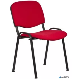   Tárgyalószék, szövetborítás, fekete fémváz, "Felicia, piros