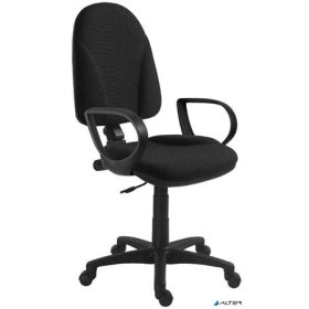   Irodai forgószék, szövetborítás, fekete lábkereszt, karfával, '1080', fekete