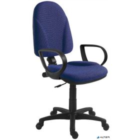   Irodai forgószék, szövetborítás, fekete lábkereszt, karfával, '1080', kék