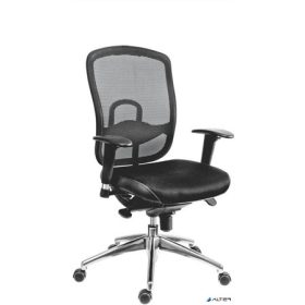   Főnöki szék, szövetborítás,fejtámla nélkül, hálós háttámla, 'Oklahoma', fekete