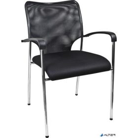   Tárgyalószék, szövetborítás, krómozott acélváz, 'Waltham', fekete