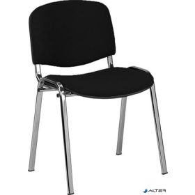   Tárgyalószék, szövetborítás, krómozott fémváz, 'Taurus', fekete