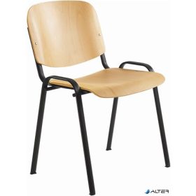   Tárgyalószék, fa ülőlappal, fekete lábbal, '1120 LN'