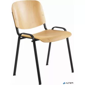   Tárgyalószék, fa ülőlappal, fekete lábbal, "1120 LN"