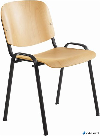 Tárgyalószék, fa ülőlappal, fekete lábbal, "1120 LN"
