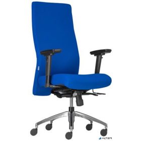   Irodai forgószék, fém lábkereszt, magas háttámla, ülésmélység állítás 'Boston', kék