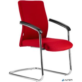   Tárgyalószék, szövetborítás, krómozott szánkótalp, 'Boston/S', piros