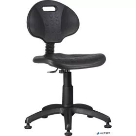   Munkaszék, háttámlás, műanyag ülőfelület, tappanccsal '1290', fekete