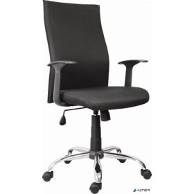   Irodai forgószék, szövetborítás, krómozott lábkereszt, 'Texas', fekete