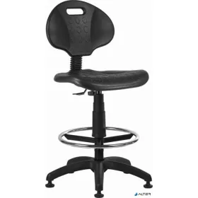   Munkaszék, háttámlás, műanyag ülőfelület,lábtartógyűrűvel, tappanccsal '1290', fekete