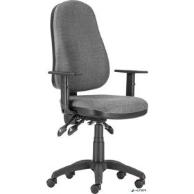   Irodai forgószék, szövetborítás, fekete lábkereszt, karfával, 'Xenia ASYN ', világosszürke