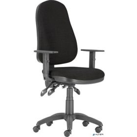   Irodai forgószék, szövetborítás, fekete lábkereszt, karfával, 'Xenia ASYN ', fekete