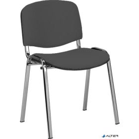   Tárgyalószék, szövetborítás, krómozott fémváz, 'Taurus', fekete-szürke