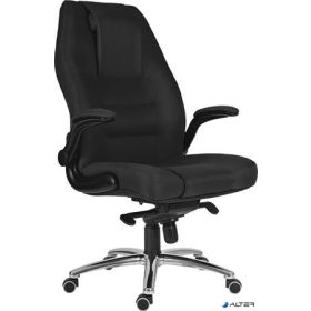   Főnöki szék, szövetborítás, króm lábkereszt, 24 h, "Markus" fekete