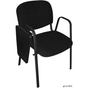   Tárgyalószék, fekete fémváz, kihajtható írótáblával, "Taurus", fekete