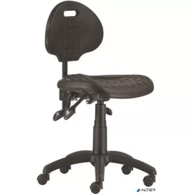   Munkaszék, háttámlás, műanyag ülőfelület és támla, aszinkron mechanika, "1290", fekete