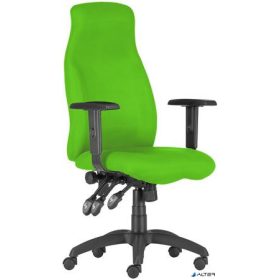   Menedzserszék, szövetborítás, fekete lábkereszt, "Hufo", élénkzöld