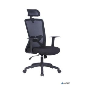   Irodai forgószék, szövetborítás, állítható dőlésszögű fejtámla, "Joy", fekete