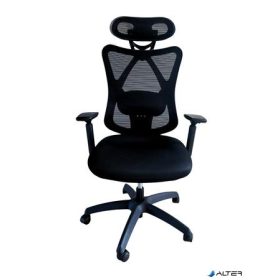   Irodai forgószék, szövetborítás, állítható dőlésszögű fejtámla, "Cope HU", fekete