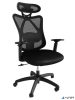 Irodai forgószék, szövetborítás, állítható dőlésszögű fejtámla, "Cope HU", fekete