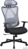 Irodai forgószék, szövetborítás, állítható dőlésszögű fejtámla, "Cope", szürke
