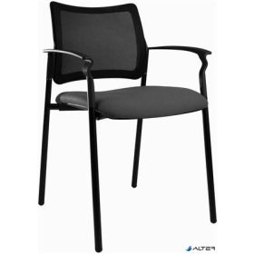   Tárgyalószék, műanyag borítás, fekete festett acélváz, műanyag karfa, "2170 TN Rocky", fekete