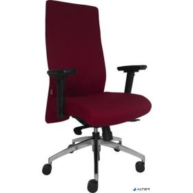   Irodai forgószék, fém lábkereszt, magas háttámla, ülésmélység állítás "Boston", bordó