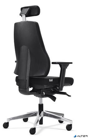 Irodai forgószék, nagy teherbírás, szövetborítás, krómozott lábkereszt, "Hector 24", fekete