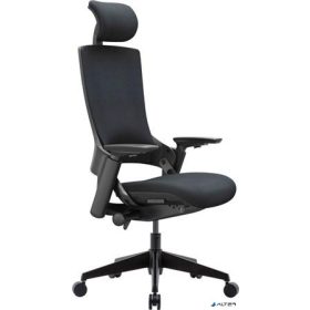   Irodai forgószék, feszített szövet háttámla, fekete szövet ülőlap, fekete műanyag váz és lábkereszt, "Wellington"