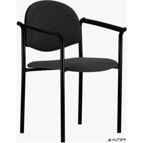   Tárgyalószék, szövetborítás, fekete acélváz, műanyag karfa, "Laguna", fekete