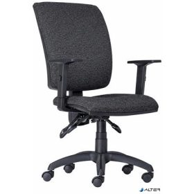   Irodai forgószék, szövetborítás, állítható karfával, fekete lábkereszt, memóriahabos, "Cinque ASYN LX", szürke