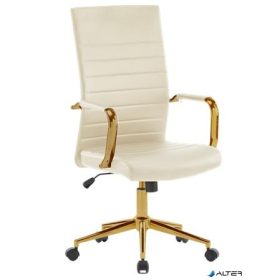   Irodai forgószék, textilbőr borítás, krómozott arany lábkereszt, "Golden 6", bézs