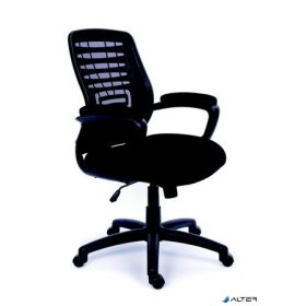   Irodai szék, karfás, fekete szövetborítás, hálós háttámla, fekete lábkereszt, MAYAH "Smart"