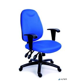   Irodai szék, állítható karfával, exkluzív kék szövetborítás, fekete lábkereszt, MAYAH "Energetic"