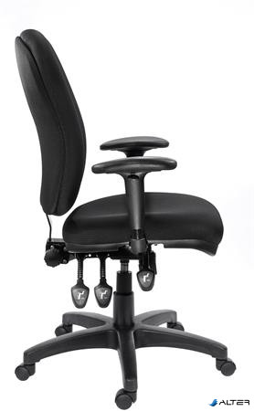 Irodai szék, állítható karfával, fekete gyöngyszövet-borítás, fekete lábkereszt, MAYAH "Comfort"