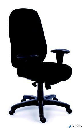 Főnöki szék, szinkronmechanikával, fekete gyöngyszövet-borítás, fekete lábkereszt, MAYAH "Chief"
