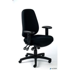   Irodai szék, állítható karfás, exkluzív fekete szövetborítás, fekete lábkereszt, MAYAH "Bubble"