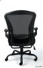 Irodai szék,állítható karfával, fekete szövetborítás, feszített hálós háttámla,fekete lábkereszt, MAYAH "Grande"
