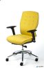 Irodai szék, állítható karfával, sárga szövetborítás, alumínium lábkereszt, MAYAH 'Sunshine'