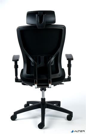 Irodai szék, állítható karfával, fekete szövetborítás, fekete lábkereszt, MAYAH "Greg"