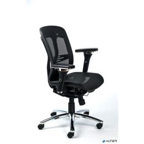   Irodai szék, állítható karfás, hálós ülőlap, hálós háttámla, alumínium lábkereszt, MAYAH "Flow"