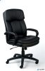 Főnöki szék, hintamechanikával, fekete műbőrborítás, fekete lábkereszt, MAYAH "Duke"